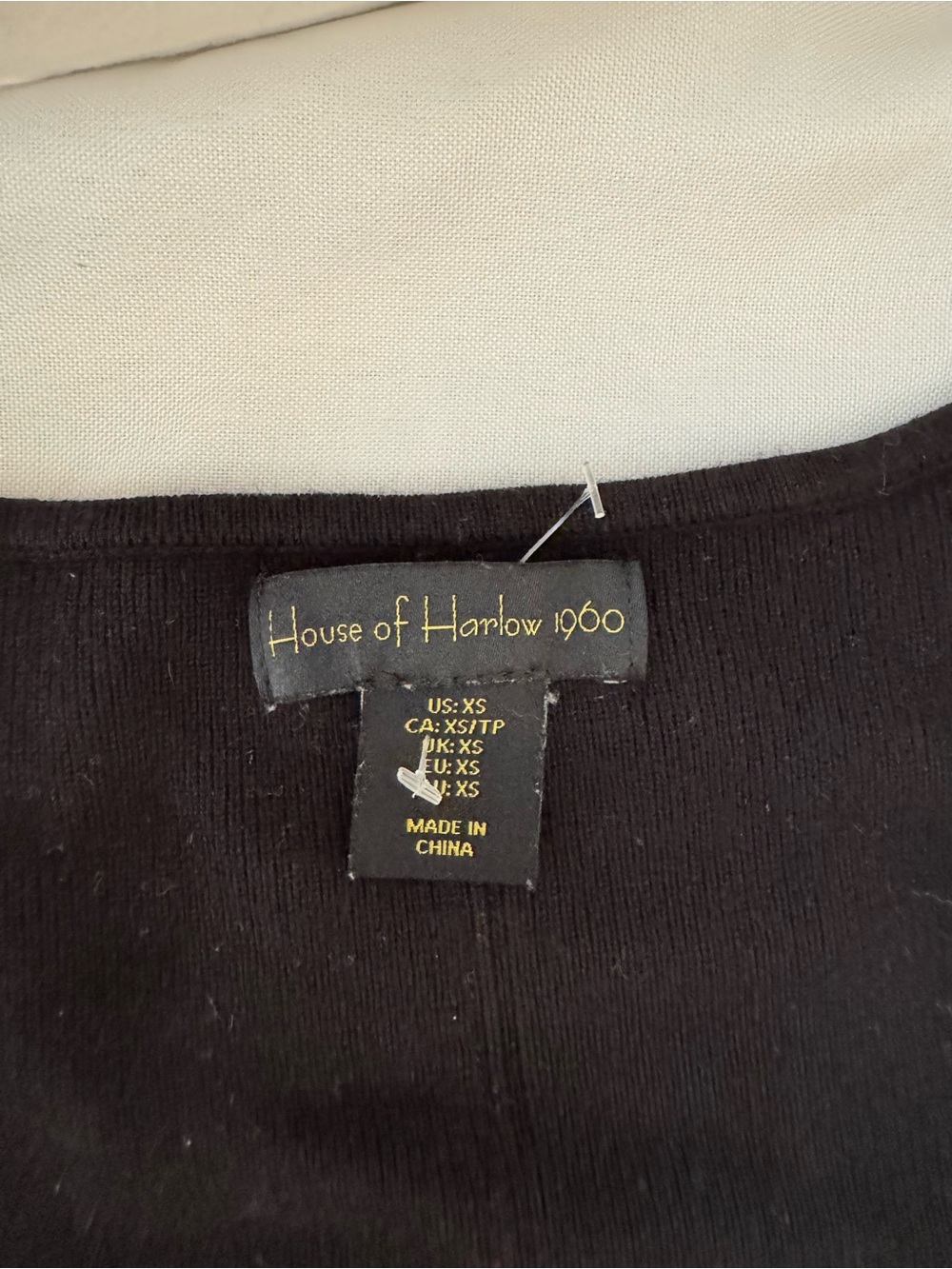 House of Harlow 1960 Black Long-Sleeve Square Neck Crop Top - Picture 5 of 5